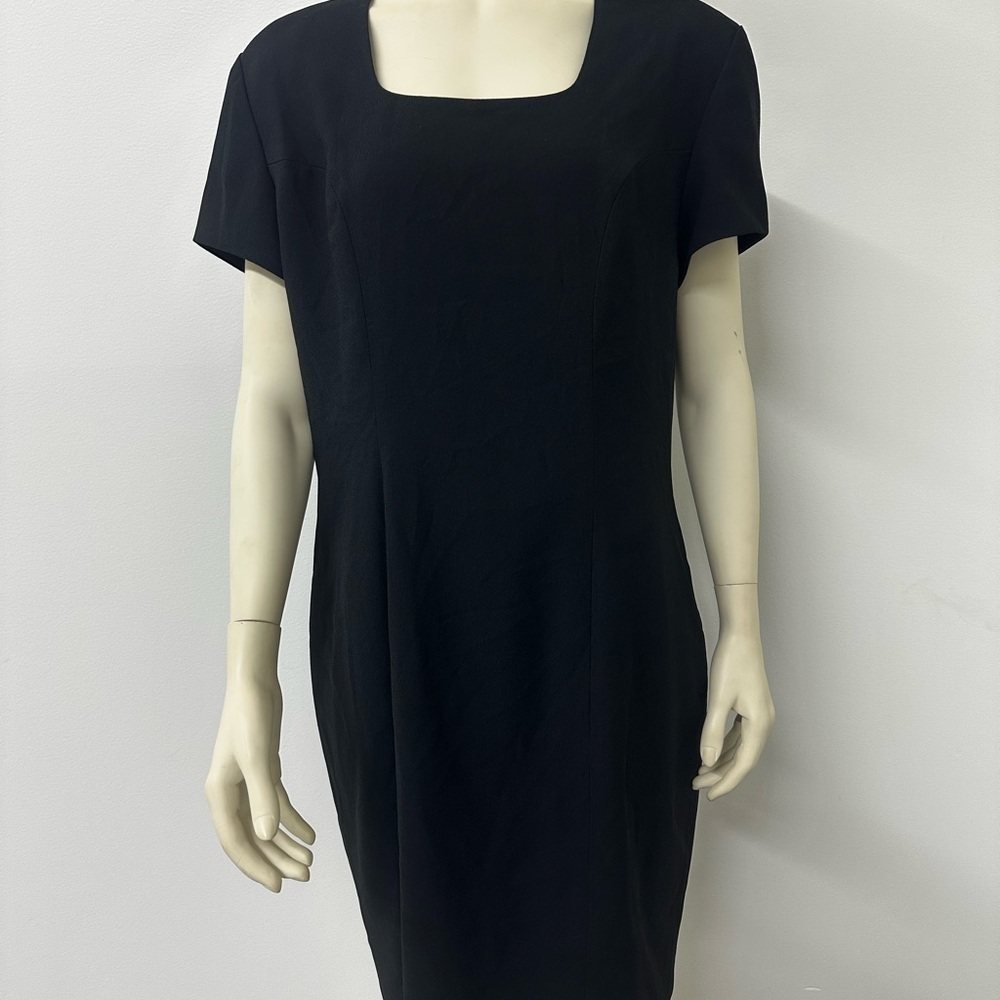 Vintage Preview Collection Black Midi Square Neck Formal Dress